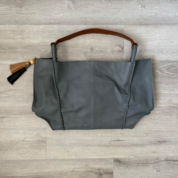 The Sak Gray Shoulder Bag with Brown Handles - Picture 9 of 16
